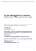  PA real estate state portion questions and answers 100% guaranteed success.