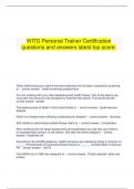  WITS Personal Trainer Certification questions and answers latest top score.