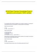  ACAS Best Practice Knowledge Exam 4 questions and answers 100% verified.