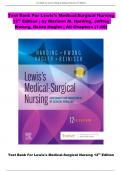 Test Bank For Lewis's Medical-Surgical Nursing 12th Edition  by Mariann M. Harding, Jeffrey Kwong, Debra Hagler | All chapters 2024 | 9780323789615 |  Questions & Answers