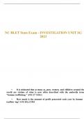 NC BLET State Exam - INVESTIGATION UNIT SG 2023/2024 Question & Answers 100% Correct!!