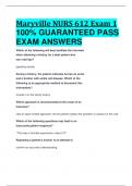 Maryville NURS 612 Exam 1 100% GUARANTEED PASS  EXAM ANSWERS