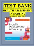 Test bank for health assessment in nursing 6th edition weber kelley / All chapters Complete / 2024 Rated A+