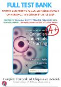 Test Bank Potter and Perry's Canadian Fundamentals of Nursing 7th Edition (Astle, 2024) Chapter 1-49 | All Chapters