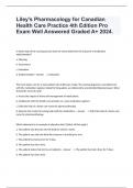 Liley's Pharmacology for Canadian Health Care Practice 4th Edition Pro Exam Well Answered Graded A+ 2024.