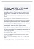 PSYCH 375 MIDTERM REVIEW EXAM QUESTIONS AND ANSWERS