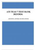  ATI TEAS 7 TEST BANK 2023/2024. QUESTIONS, ANSWERS AND EXPLANITIONS