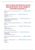 ADULT HEALTH III FINAL EXAM  2024 QUESTIONS AND CORRECT  ANSWERS GRADED A+