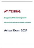 ATI TESTING: Engage Adult Medical Surgical RN- RN Critical Alterations in Gas Exchange Assessment Actual Exam 2024