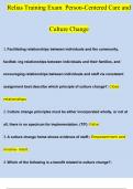 Relias Training Exam Person-Centered Care and Culture Change Questions and Answers (2024 / 2025) (Verified Answers)