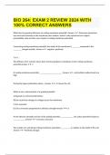  BIO 264: EXAM 2 REVIEW 2024 WITH 100% CORRECT ANSWERS