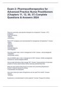 Exam 2: Pharmacotherapeutics for Advanced Practice Nurse Practitioners (Chapters 11, 12, 30, 37) Complete Questions & Answers 2024