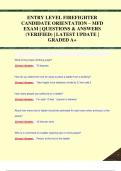 ENTRY LEVEL FIREFIGHTER  CANDIDATE ORIENTATION – MFD  EXAM | QUESTIONS & ANSWERS  (VERIFIED) | LATEST UPDATE |  GRADED A+