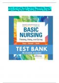 Davis Advantage Basic Nursing: Thinking, Doing,  and Caring 3rd Edition Treas Wilkinson Test Bank