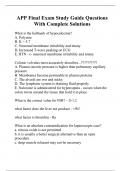 APP Final Exam Study Guide Questions With Complete Solutions