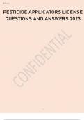 PESTICIDE APPLICATORS LICENSE QUESTIONS AND ANSWERS, .