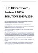 LATEST HUD HC Cert Exam - Review 1 100% SOLUTION 2024