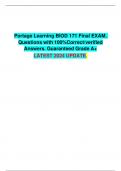 Portage Learning BIOD 171 Final EXAM. Questions with 100%Correct/verified    Answers. Guaranteed Grade A+ LATEST 2024 UPDATE.  