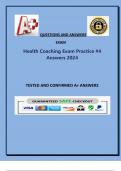 Health Coaching Exam Practice -4 Answers 2024