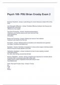 Psych 100- PSU Brian Crosby Exam 2 Questions and Answers