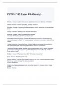 PSYCH 100 Exam #3 (Crosby) Questions with 100% correct Answers