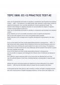 TEPC 5800: EC-12 PRACTICE TEST Exam Questions and Answers Latest Study Guide (A+ GRADED)