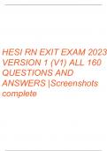 HESI RN EXIT EXAM 2023 VERSION 1 (V1) ALL 160 QUESTIONS AND ANSWERS |Screenshots