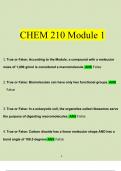 CHEM 210 Module 1 Exam Newest Questions and Answers (2023/2024) (Verified by Expert)