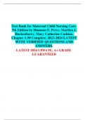 Test Bank for Maternal Child Nursing Care 7th Edition by Shannon E. Perry, Marilyn J.  Hockenberry, Mary Catherine Cashion. Chapter 1-50 Complete: 2023-2024 LATEST WITH VERIFIED QUESTIONS AND ANSWERS. LATEST 2024 UPDATE, A+ GRADE GUARANTEED