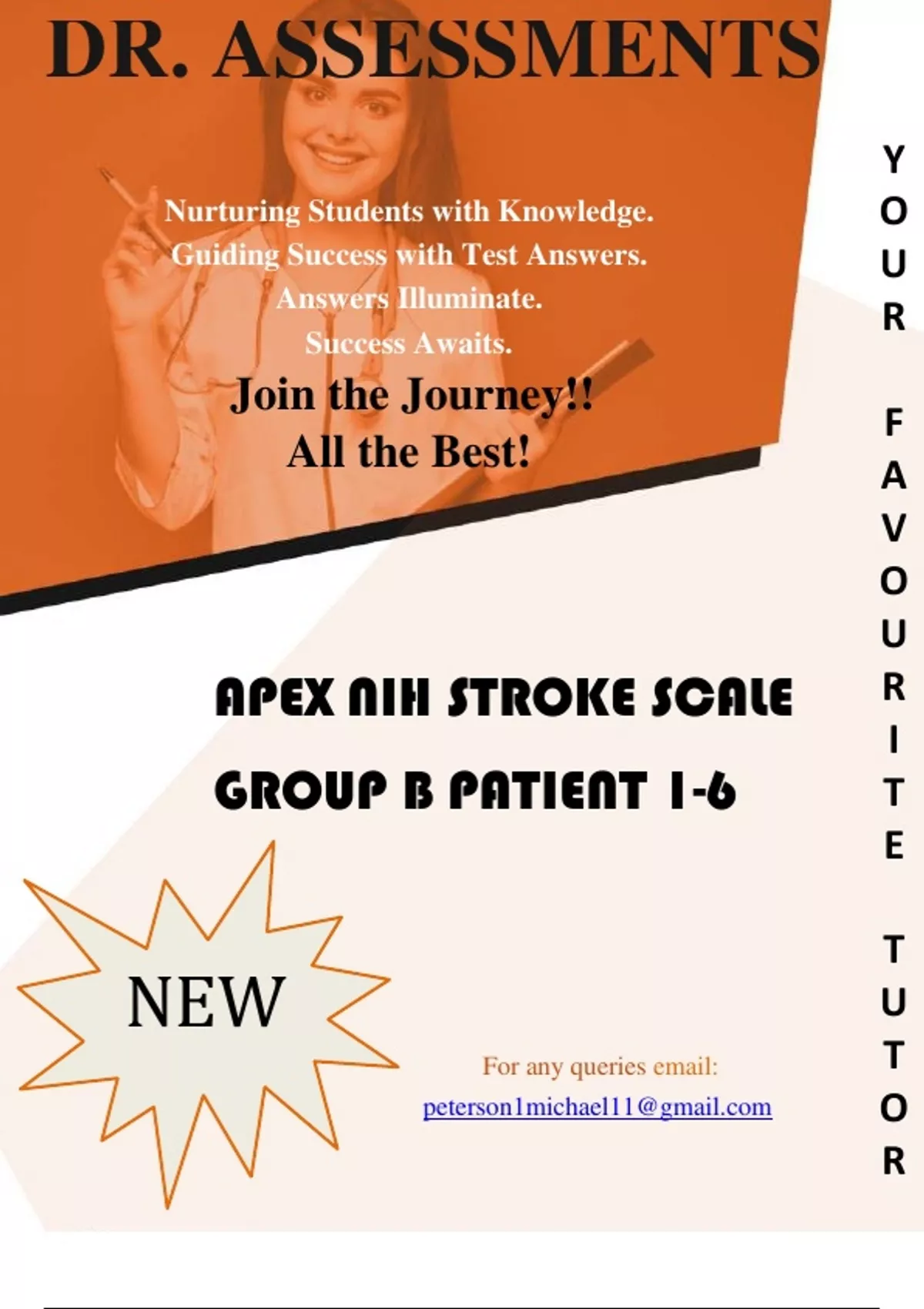 APEX NIH STROKE SCALE GROUP B PATIENT 1-6 /Solved 100% Correct - APEX ...