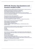 NFPA-99: Practice Test Questions and Answers Graded A 2024 