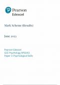 Pearson Edexcel GCE Psychology 9PS0-03 Paper 3 Psychological Skills -JUNE 2023 MARK SCHEME