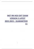INET RN HESI EXIT EXAM VERSION 3 LATEST  2022-2023 – GUARANTEED A+
