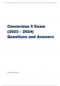   Conversion 5 Exam  (2023 – 2024)  Questions and Answers 