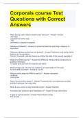 Corporals course Test Questions with Correct Answers 