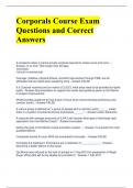 Corporals Course Exam Questions and Correct Answers 