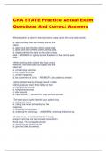 CNA STATE Practice Actual Exam  Questions And Correct Answers