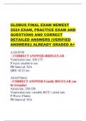 GLOBUS FINAL EXAM NEWEST 2024 EXAM, PRACTICE EXAM AND QUESTIONS AND CORRECT DETAILED ANSWERS (VERIFIED ANSWERS)| ALREADY GRADED A+