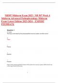 NR507 Midterm Exam 2023 / NR 507 Week 4  Midterm Advanced Pathophysiology Midterm  Exam Latest Edition 2023-2024 – EXPERT  FEEDBACK
