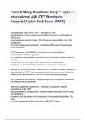 Cams 6 Study Questions Chap 2 Topic 1: International AML/CFT Standards Financial Action Task Force (FATF