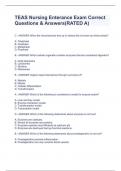 TEAS Nursing Enterance Exam Correct Questions & Answers(RATED A)