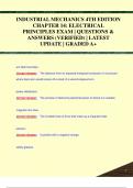 INDUSTRIAL MECHANICS 4TH EDITION  CHAPTER 14: ELECTRICAL  PRINCIPLES EXAM | QUESTIONS &  ANSWERS (VERIFIED) | LATEST  UPDATE | GRADED A+