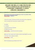 MDARD MICHIGAN CORE PESTICIDE  APPLICATOR EXAM | QUESTIONS &  ANSWERS (VERIFIED) | LATEST  UPDATE | GRADED A+