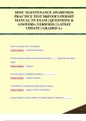 MSSC MAINTENANCE AWARENESS  PRACTICE TEST DRIVER'S PERMIT  MANUAL TN EXAM | QUESTIONS &  ANSWERS (VERIFIED) | LATEST  UPDATE | GRADED A+