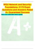 WGU Network and Security-Foundations- C172 Exam Questions and Answers Rated A+ Guaranteed Success Real exam 2023/2024 latest update