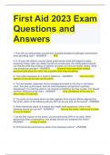 First Aid 2023 Exam Questions and Answers