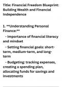 Financial freedom blueprint: building wealth and financial independence.