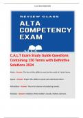 C.A.L.T Exam Study Guide Questions Containing 150 Terms with Definitive Solutions 2024