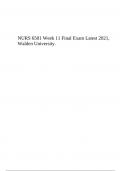 NURS 6501N FINAL EXAM NURS-6501N FINAL EXAM |100 Q & A in Each Version, Verified and 100 % Correct|