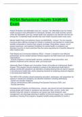 HOSA Behavioral Health SAMHSA Exam 2024 Questions and Answers